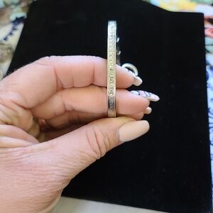 Silver Tone CZ Bracelet with Toggle Clasp